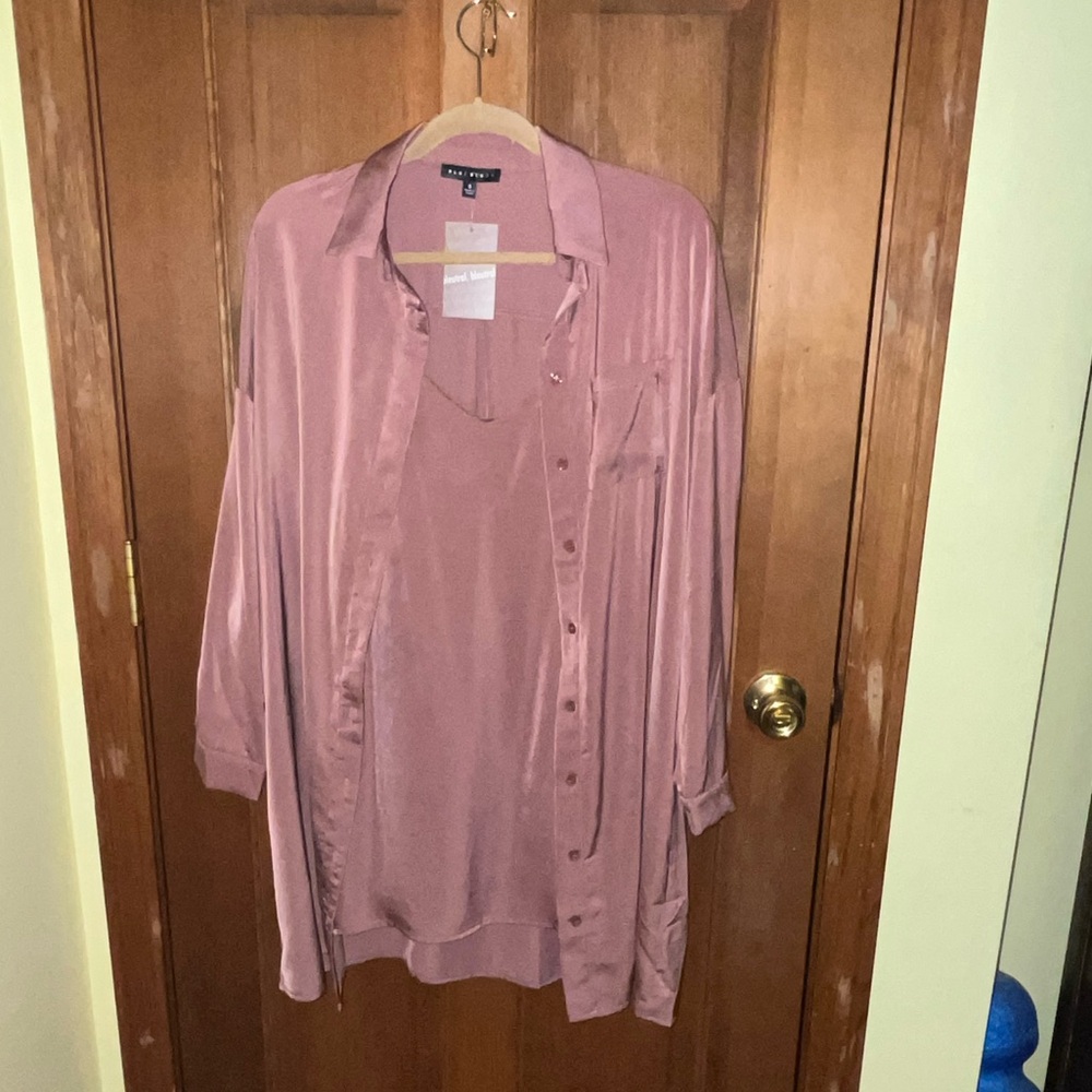 Blush Set (Dress and Button-Down)